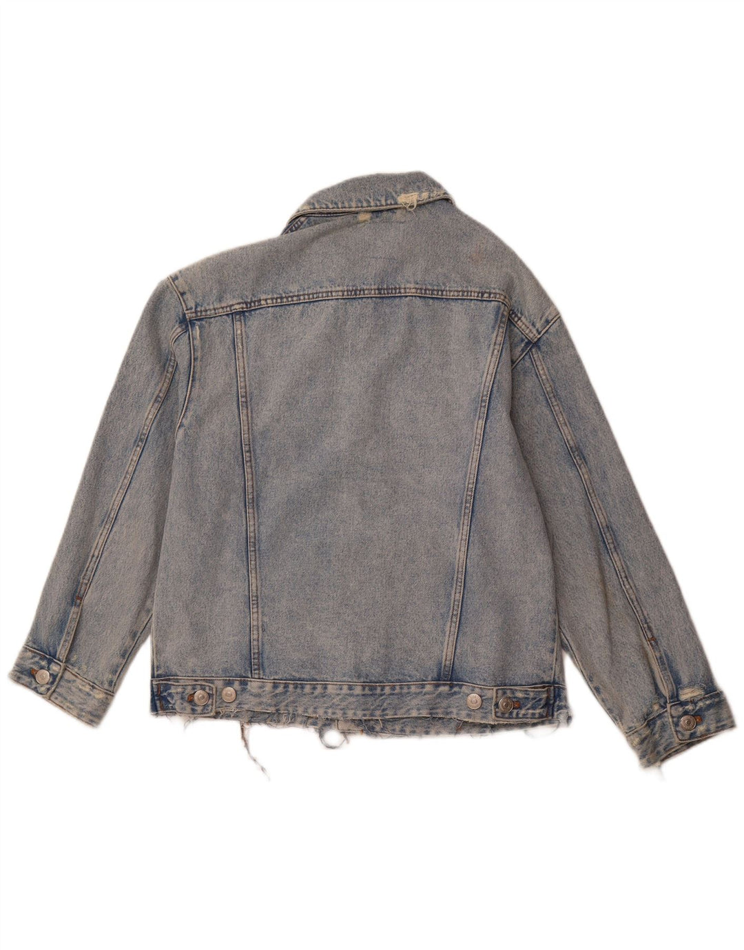Giacca in denim invecchiato ZARA da uomo UK 38 cotone blu medio