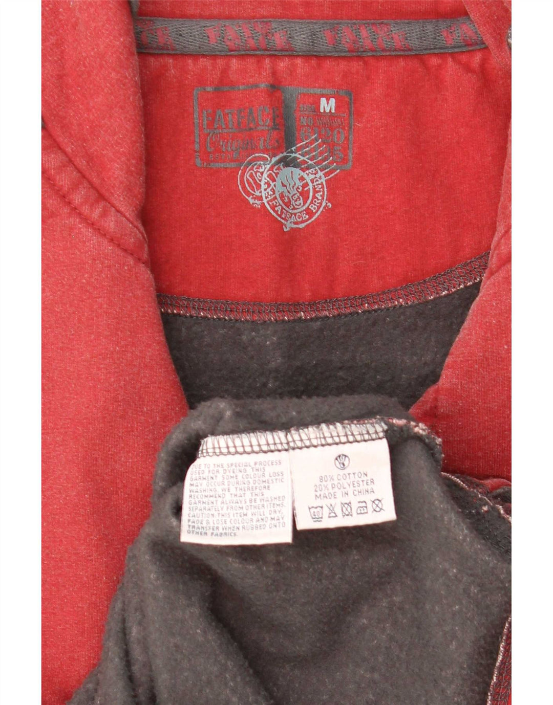 Felpa da uomo con collo con zip Fat Face, maglione, cotone marrone medio medio