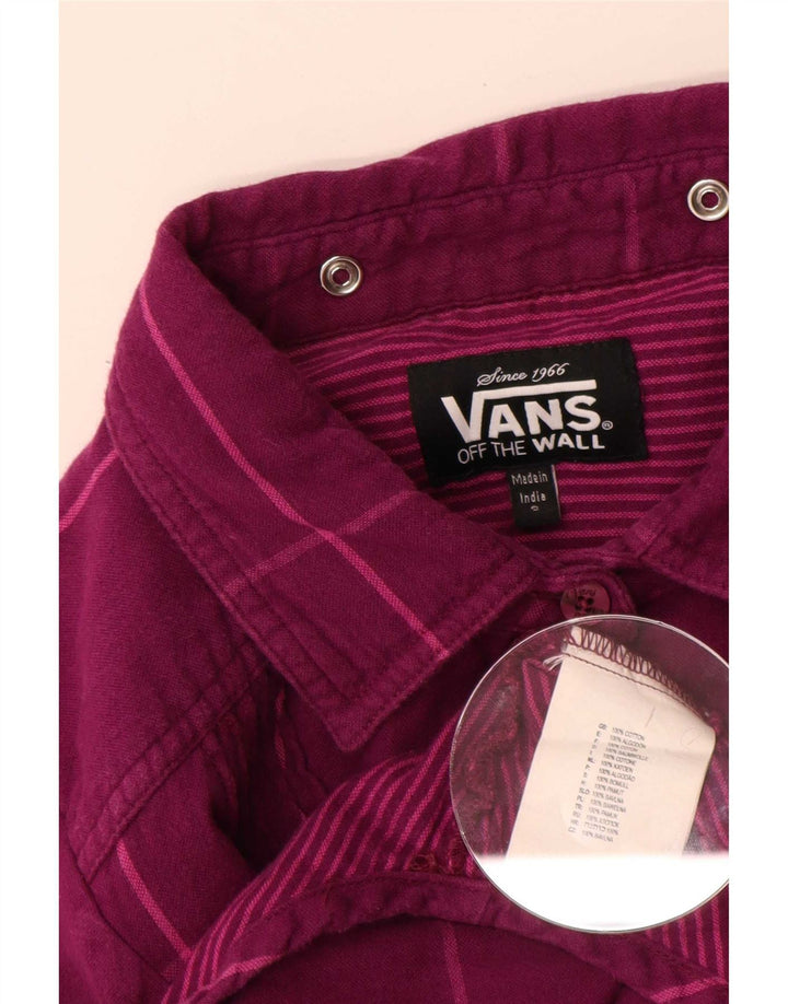 Camicia da donna Vans UK 10 piccolo cotone a quadri viola