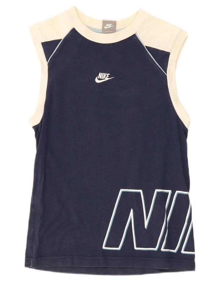 Canotta grafica NIKE da ragazzo 12-13 anni, grande, color block blu navy