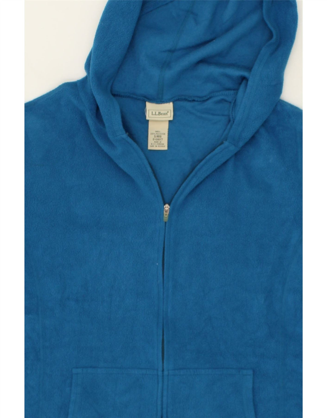 L.L.BEAN Womens Hooded Fleece Jacket UK 10 Small Blue Polyester Vintage L.L.Bean and Second-Hand L.L.Bean from Messina Hembry 