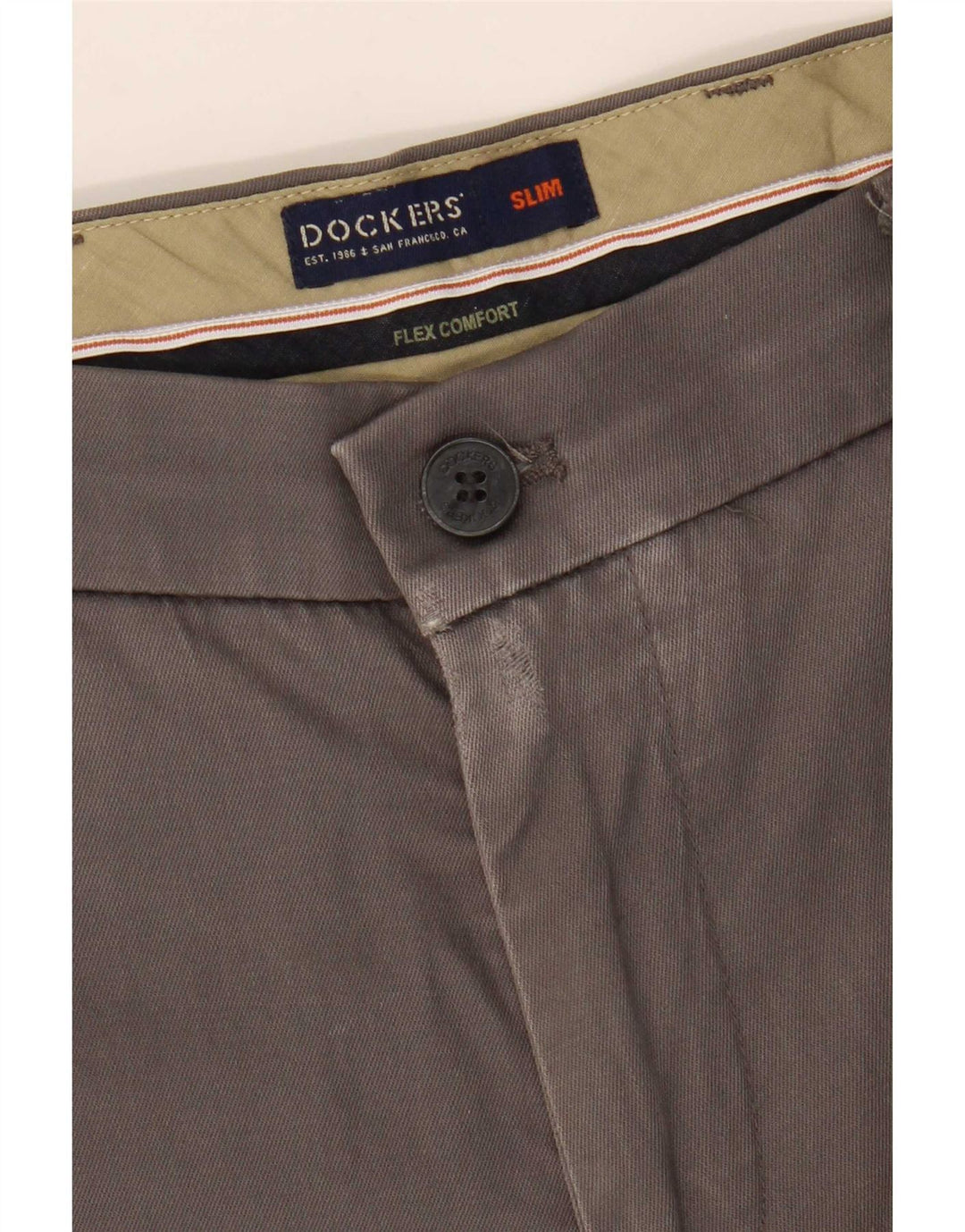 Pantaloni chino slim da uomo Dockers W32 L27 cotone grigio