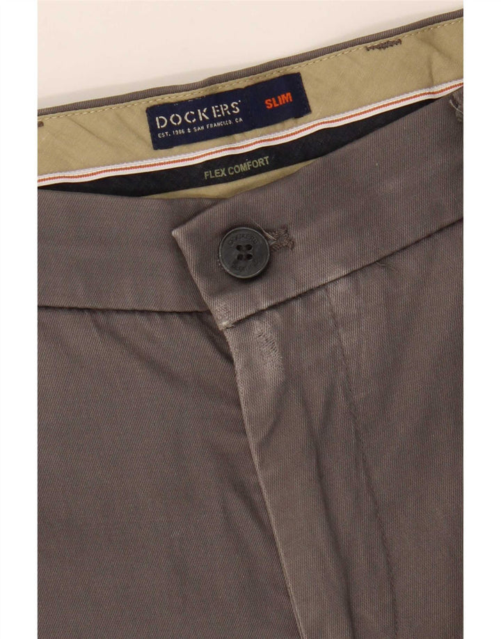 Pantaloni chino slim da uomo Dockers W32 L27 cotone grigio