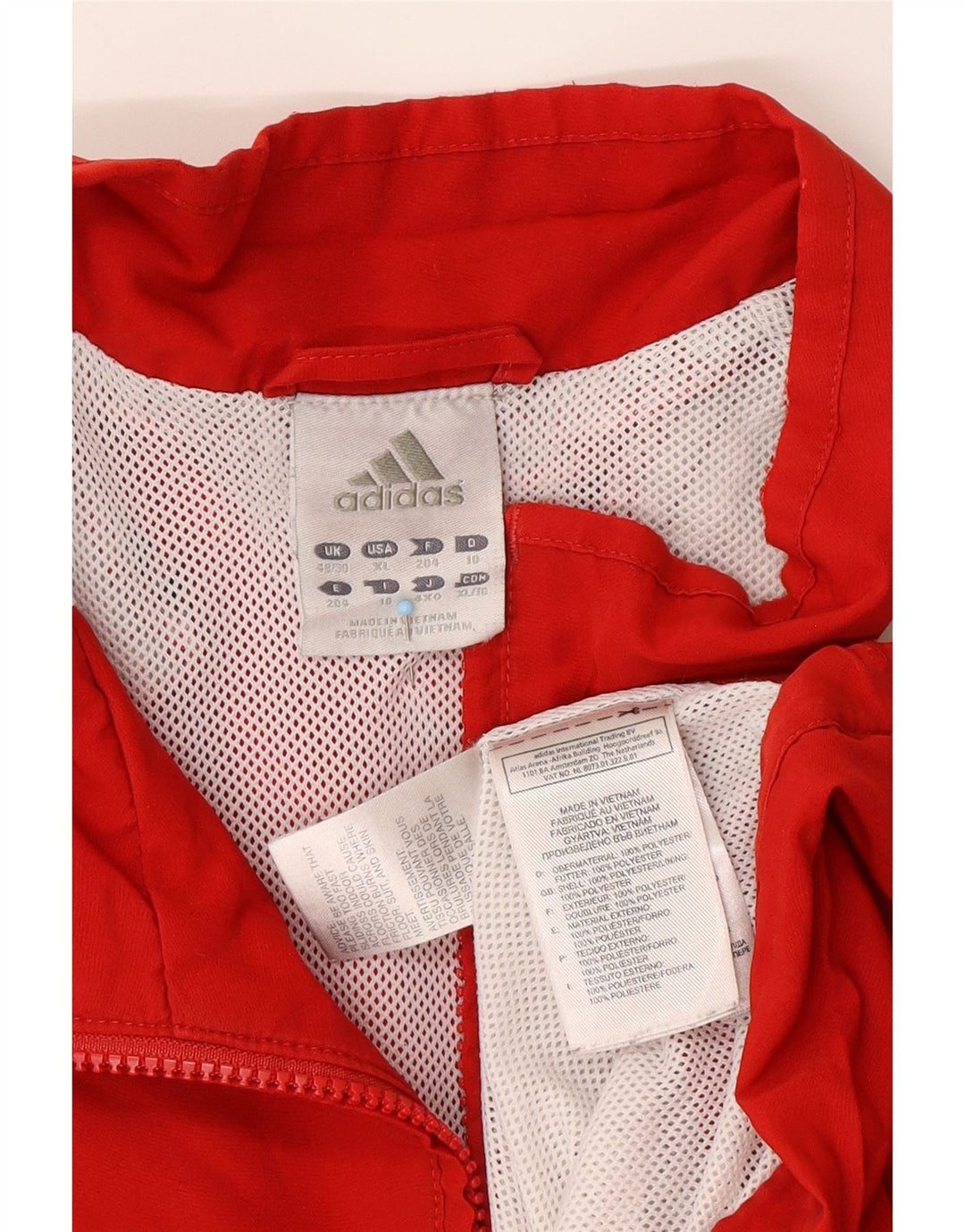 Giacca antipioggia da uomo ADIDAS UK 48/50 XL Poliestere color block rosso