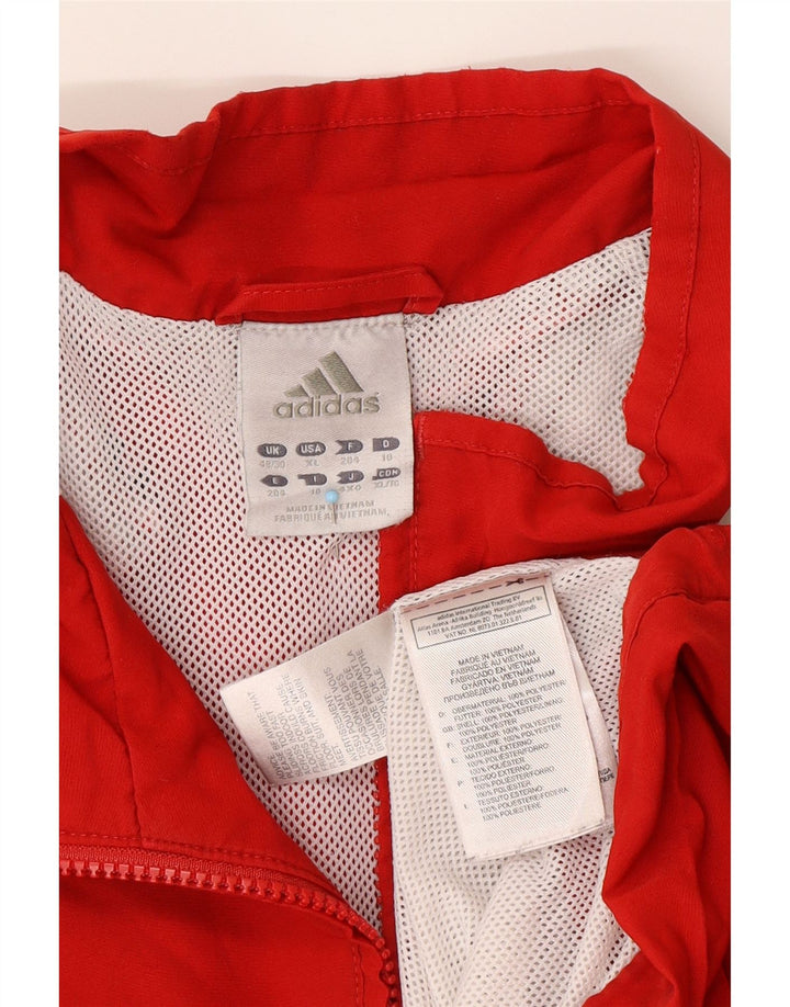 Giacca antipioggia da uomo ADIDAS UK 48/50 XL Poliestere color block rosso