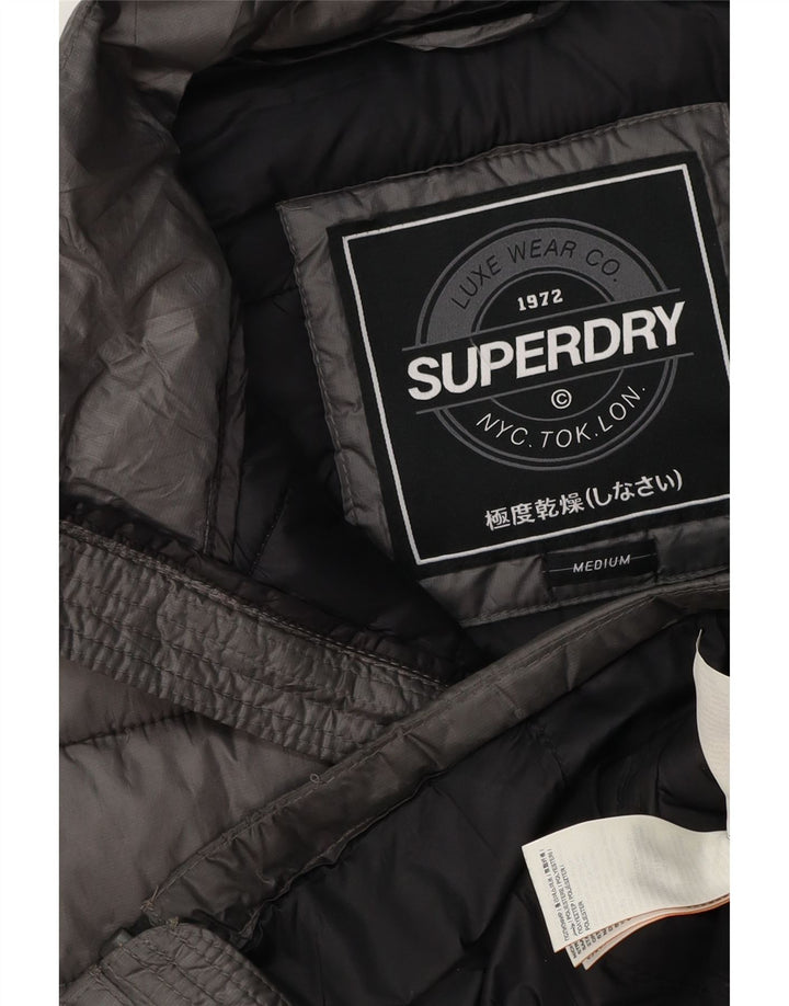 Gilet imbottito senza maniche da donna Superdry UK 14 Poliestere grigio medio