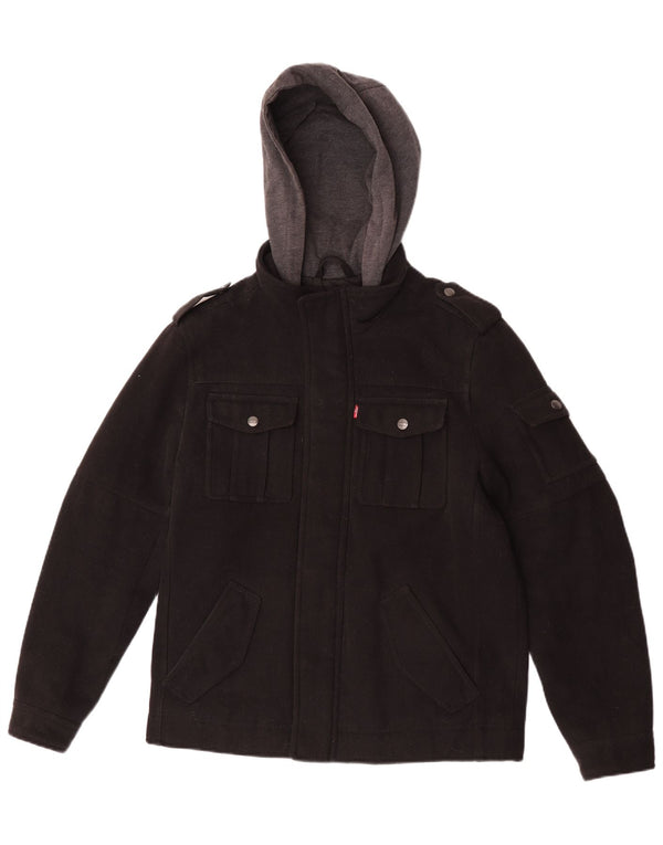 Giacca militare con cappuccio da uomo Levi's UK 36 Small Poliestere color block nero