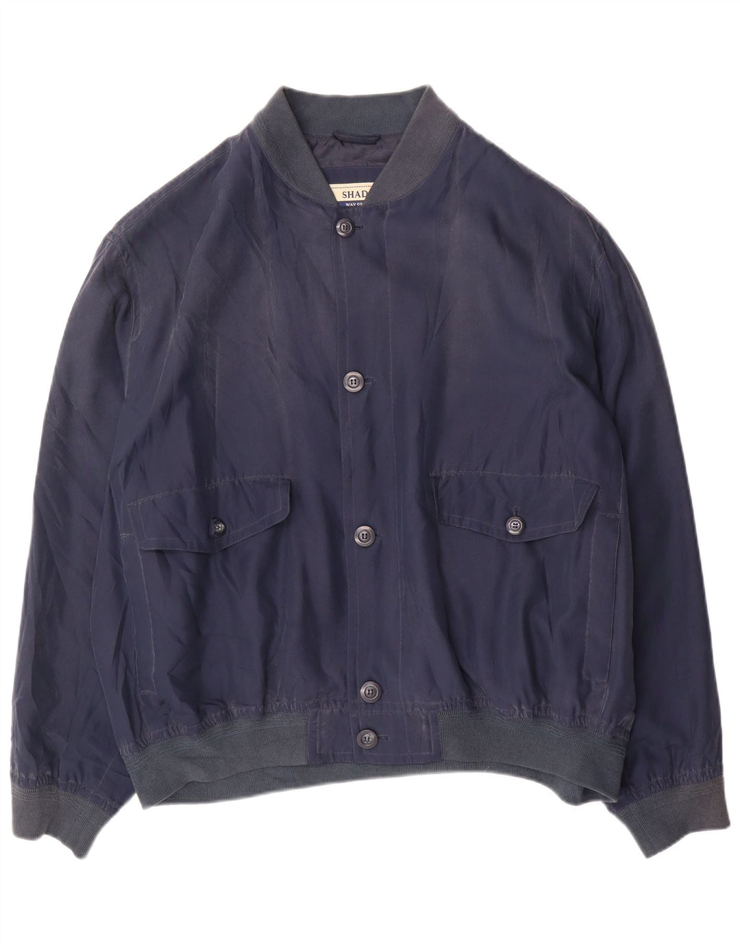 Giubbotto bomber da uomo Shado IT 60 5XL Blu Navy Seta