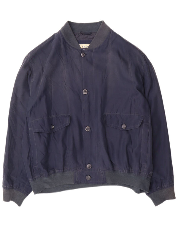 Giubbotto bomber da uomo Shado IT 60 5XL Blu Navy Seta