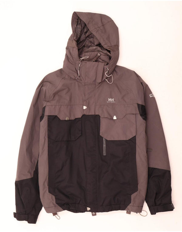 Giacca da sci con cappuccio da uomo Helly Hansen UK 36 Small Grey Colourblock in poliammide