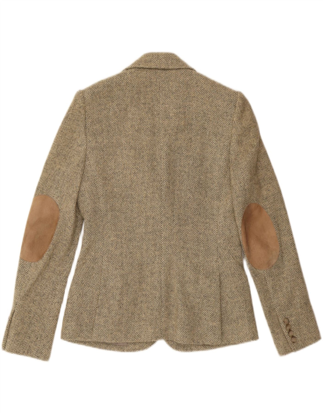Giacca blazer da donna a 2 bottoni RALPH LAUREN US 6 a spina di pesce beige medio