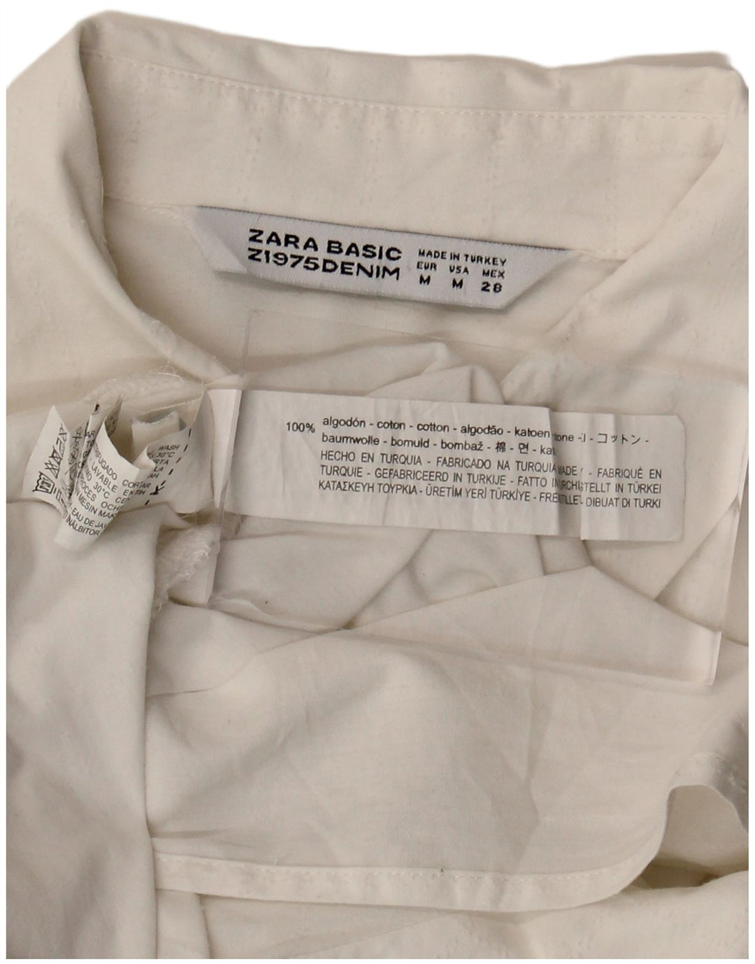 Abito chemisier oversize da donna Zara UK 14 cotone bianco medio