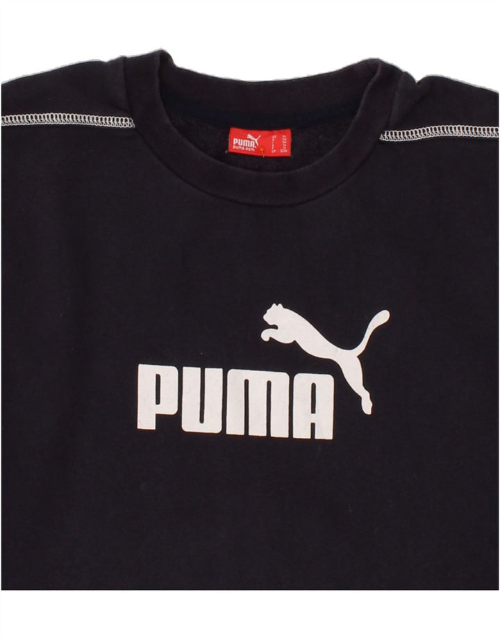 PUMA Boys Graphic Top Long Sleeve 13-14 Years XL Navy Blue Vintage Puma and Second-Hand Puma from Messina Hembry 
