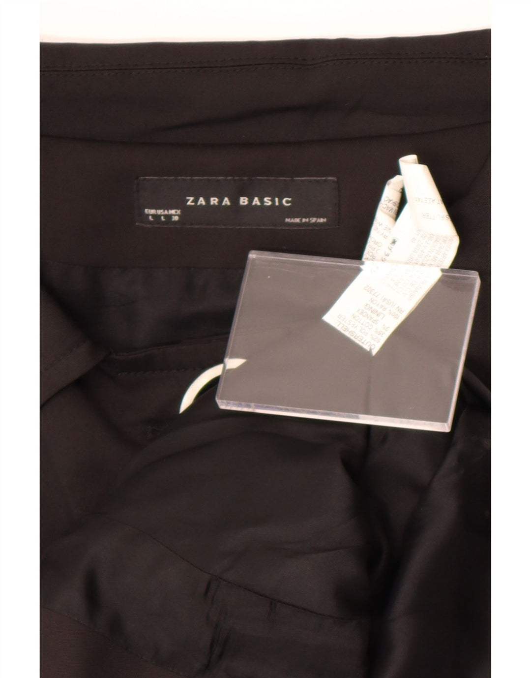 Giacca Bolero da donna Zara con maniche a 3/4 e 3 bottoni UK 14 grande cotone nero