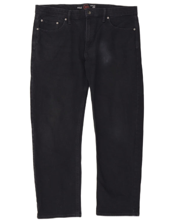 Jeans dritti da uomo Marks & Spencer W36 L29 cotone blu navy
