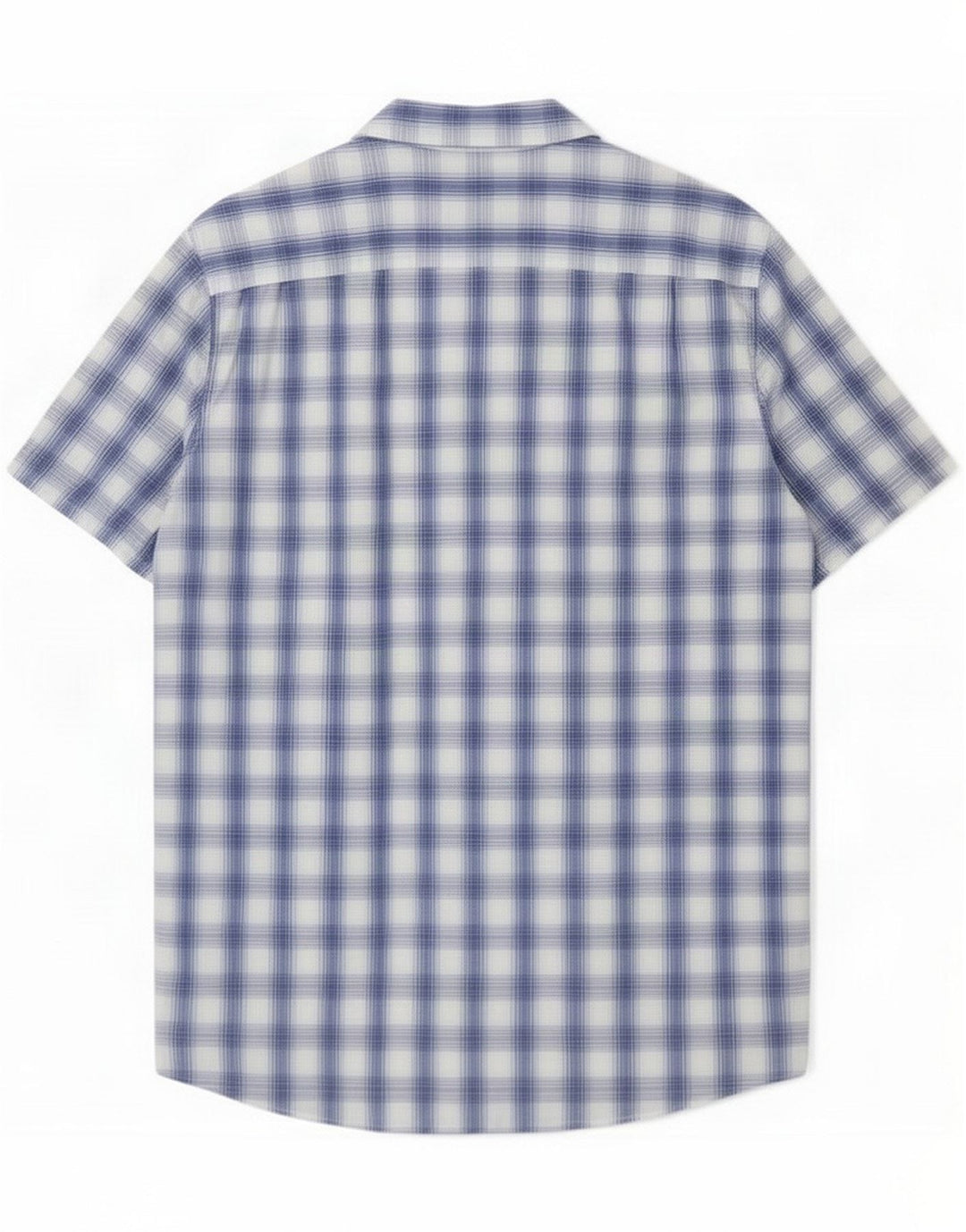 Gas Camicia grafica da uomo grande in cotone a quadri blu
