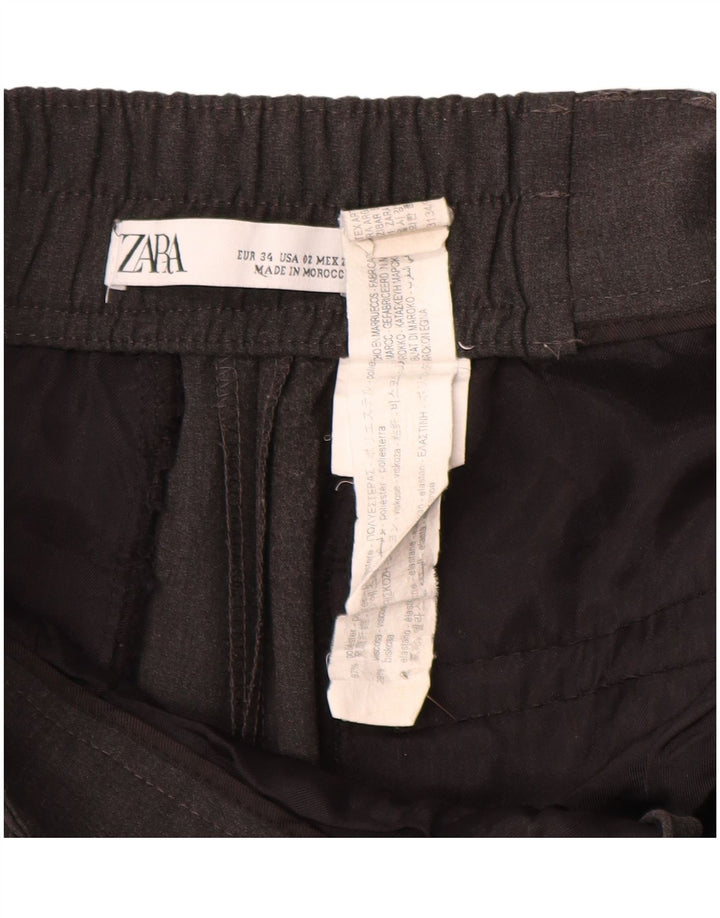 Pantaloni chino con pegging da donna Zara EU 34 2XS W24 L26 Poliestere grigio