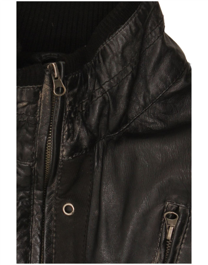 Giacca in pelle vintage da uomo UK 42 XL in pelle nera