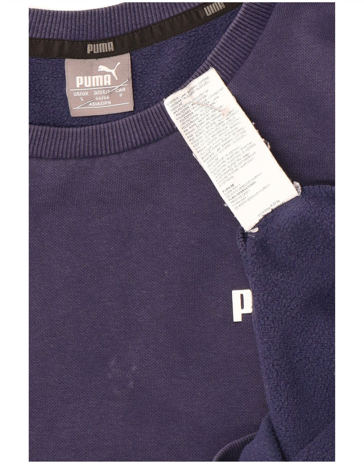 Felpa da uomo Puma Maglione piccolo blu navy in cotone