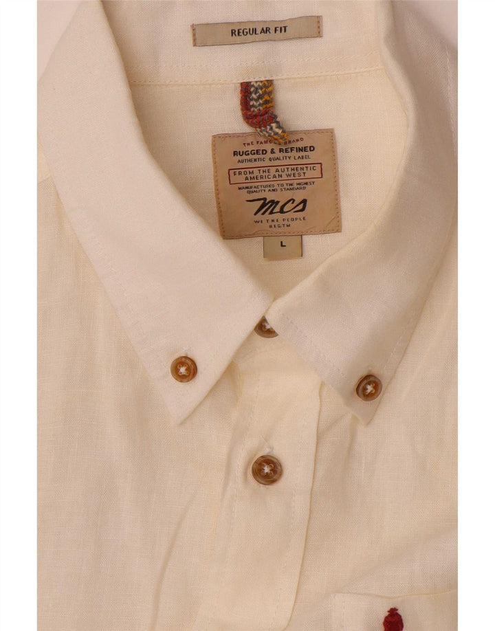 Camicia da uomo vestibilità regolare Marlboro Classics grande bianco sporco