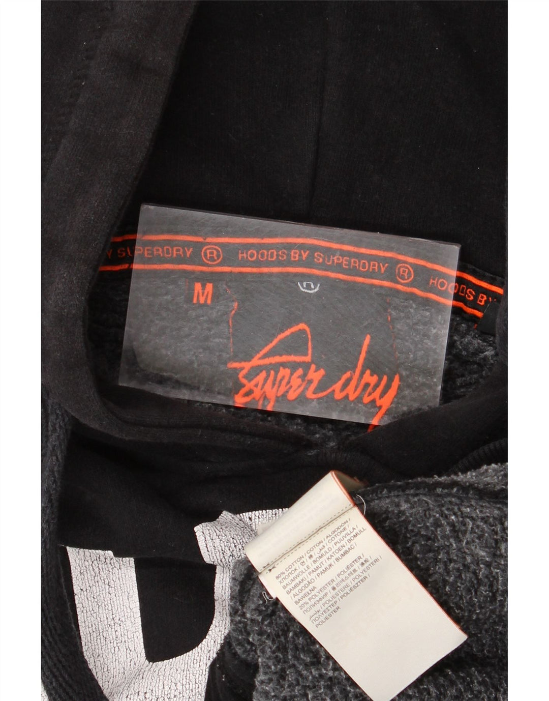 Maglione con cappuccio grafico da uomo Superdry in cotone nero medio