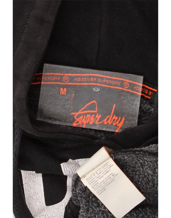 Maglione con cappuccio grafico da uomo Superdry in cotone nero medio