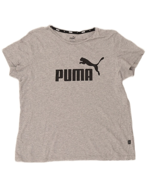 T-shirt grafica da donna Puma UK 16 grande grigio screziato