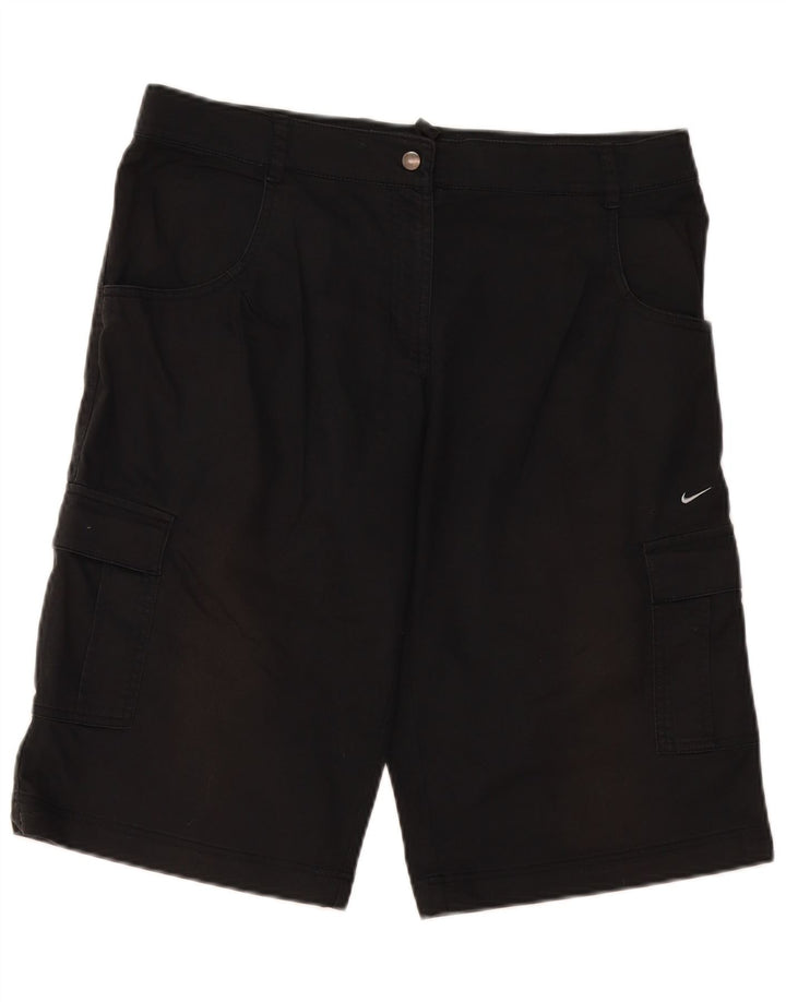 Pantaloncini cargo Nike da donna UK 12 medi W36 cotone nero