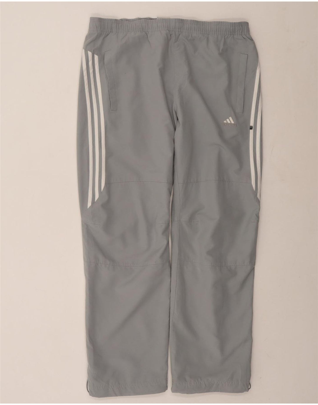 Pantaloni da tuta da uomo Adidas in poliestere grigio medio