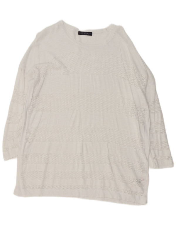 Maglione maglione oversize con scollo a barca da donna Marks & Spencer UK 18 XL Bianco