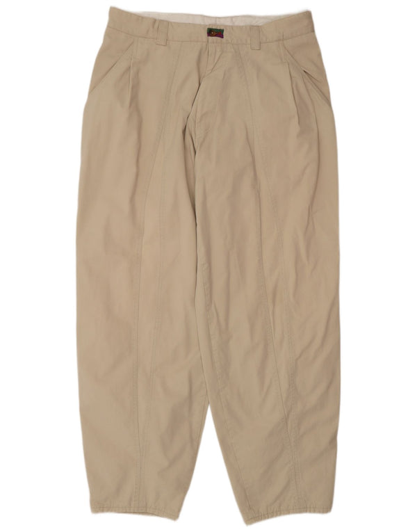 Pantaloni chino con pegging da uomo HUGO BOSS W34 L32 in cotone beige