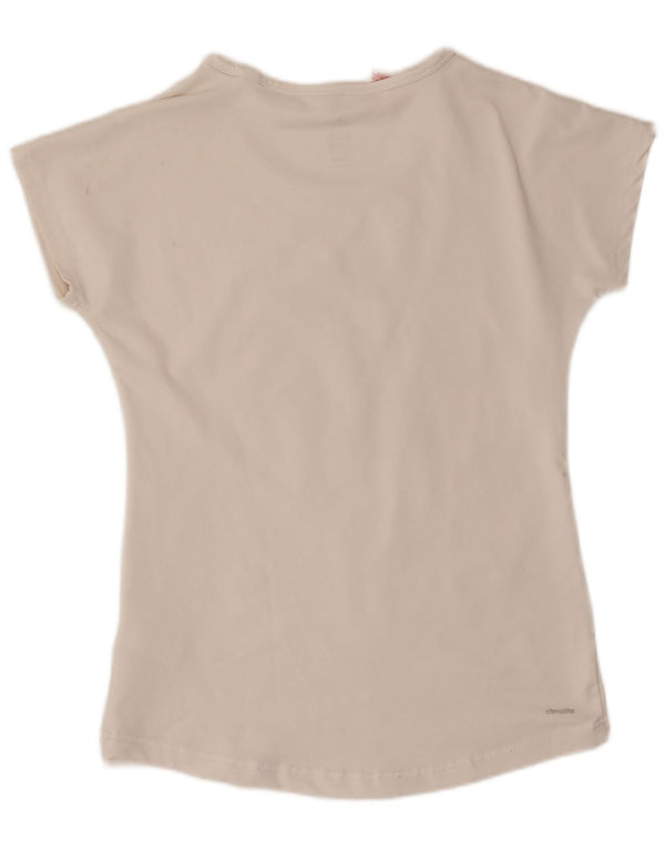 Maglietta grafica Adidas per ragazze, 13-14 anni, in poliestere color block bianco