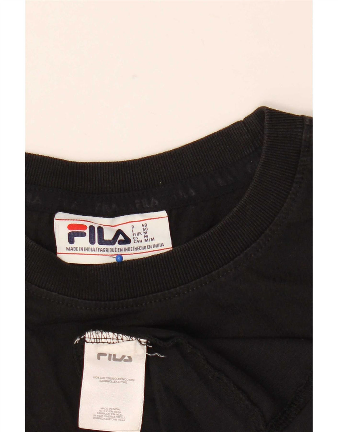 T-shirt grafica da uomo Fila Top in cotone nero medio