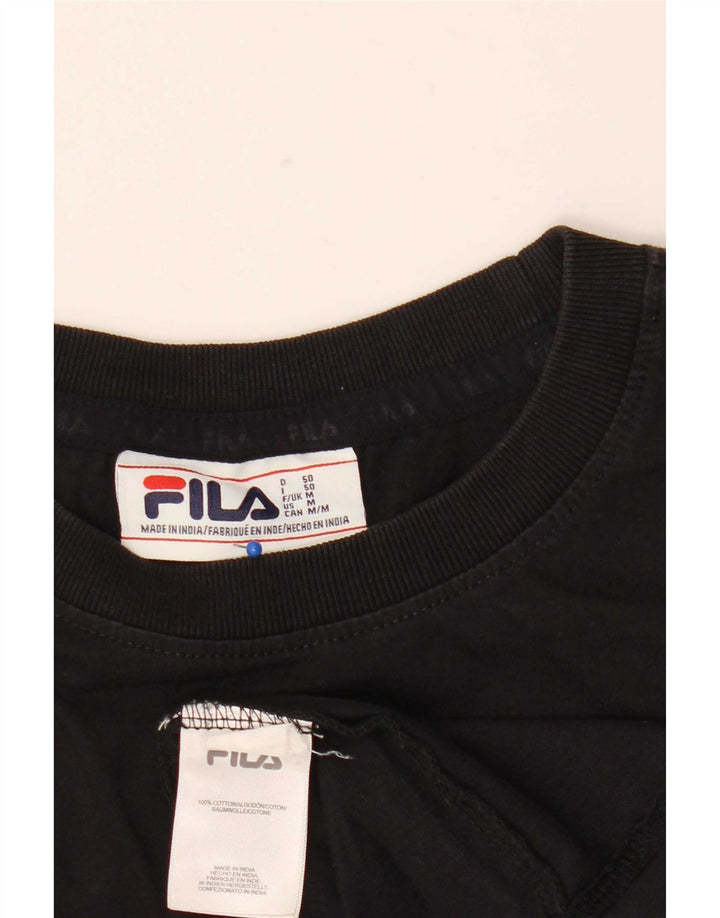 T-shirt grafica da uomo Fila Top in cotone nero medio