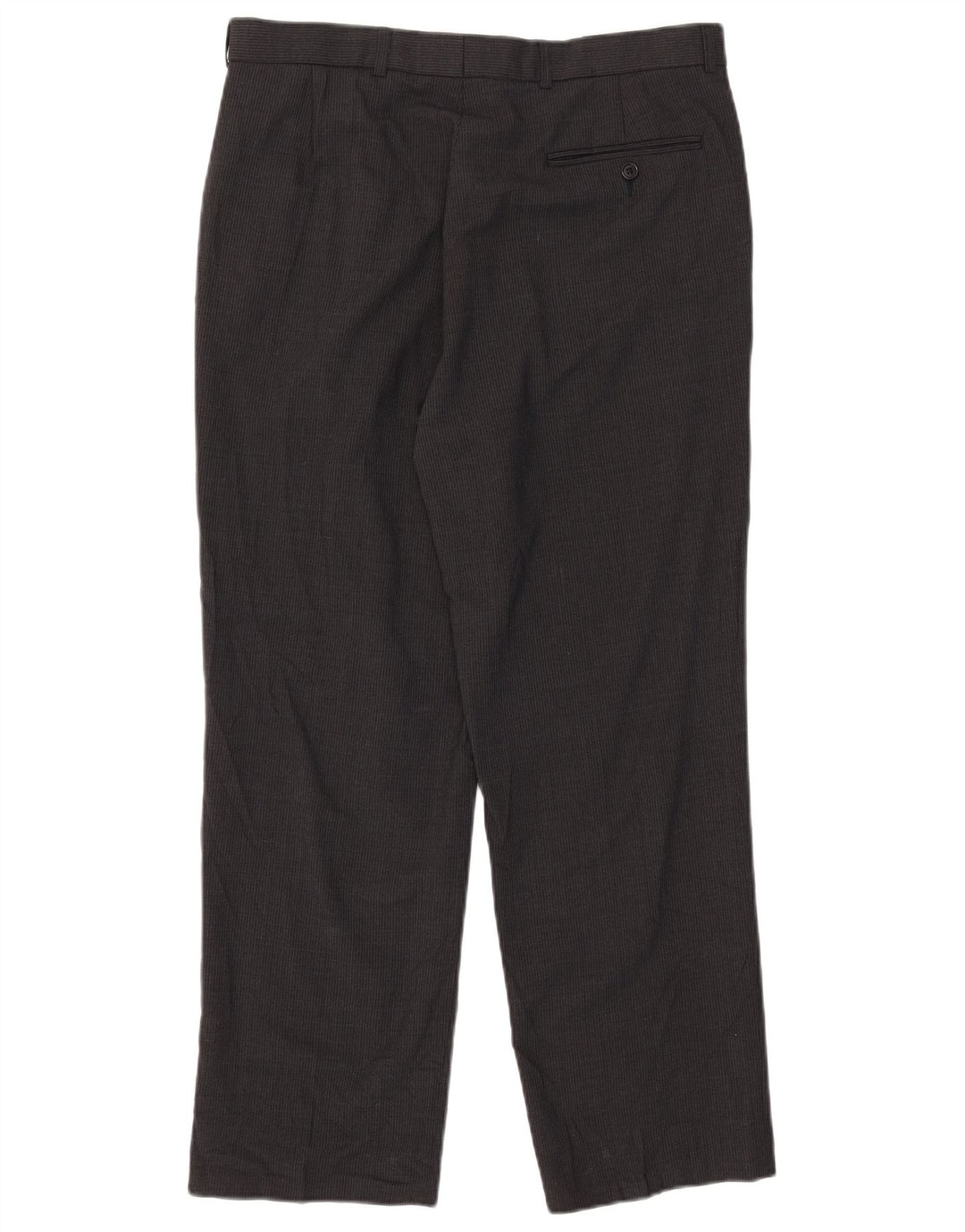 Pantaloni da abito con pegging da uomo Marks & Spencer W34 L29 poliestere gessato grigio