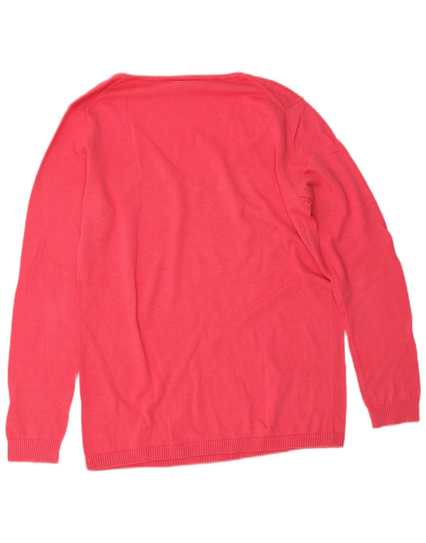 Maglione da donna con scollo a V Lacoste taglia 42 grande in cotone rosa