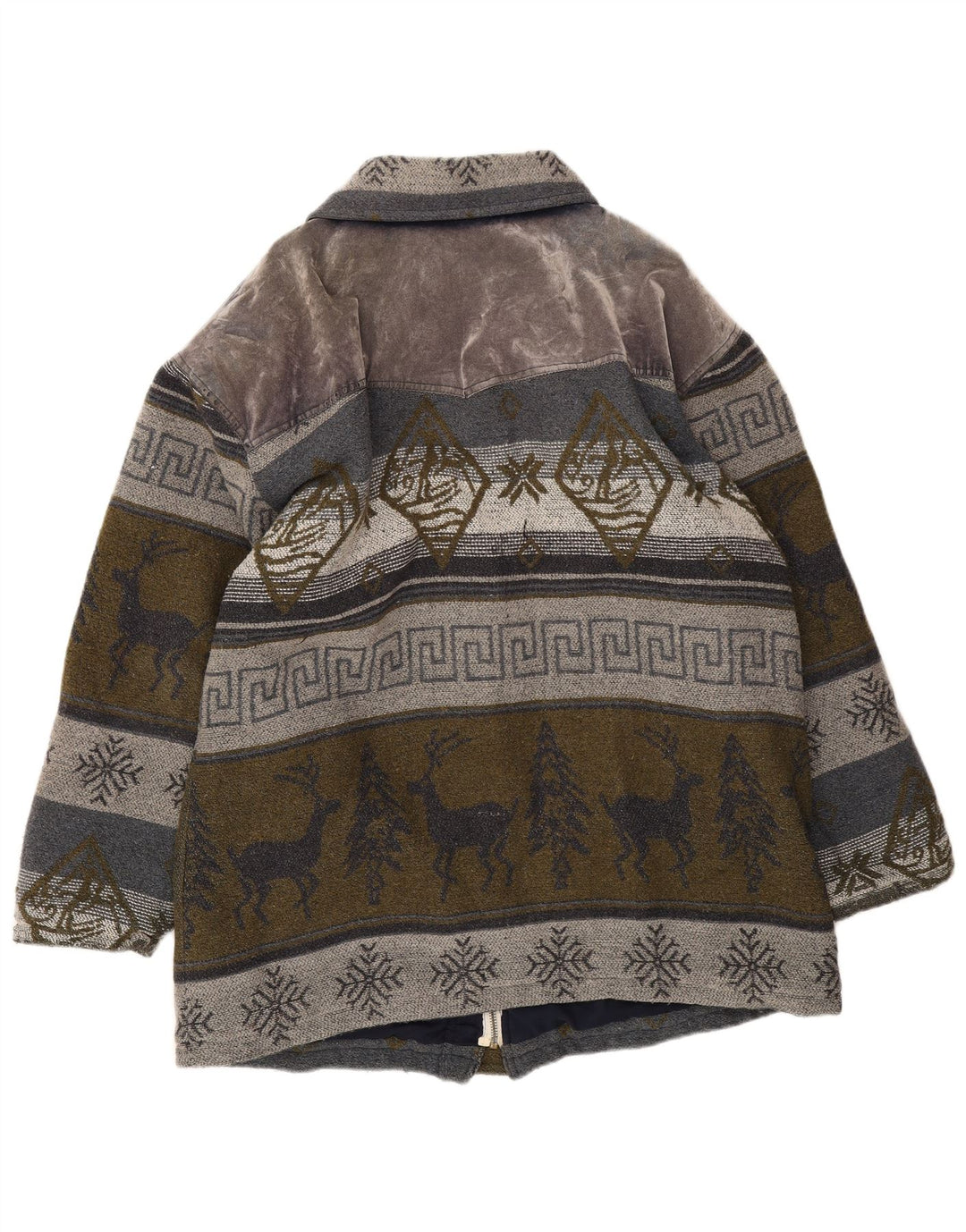 Montgomery vintage da uomo UK 40 grande lana Fair Isle grigia