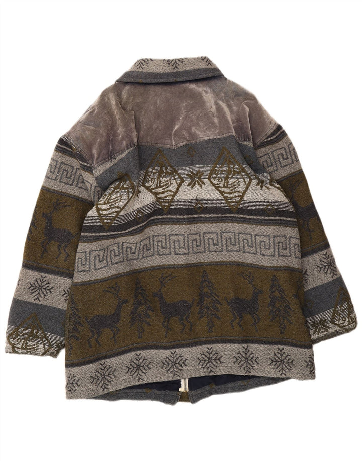 Montgomery vintage da uomo UK 40 grande lana Fair Isle grigia