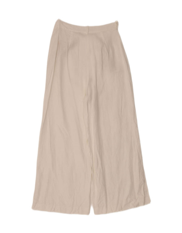 Pantaloni casual a gamba larga a vita alta da donna Zara grandi W30 L27 bianchi