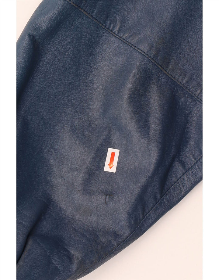 Giacca in pelle militare da uomo VINTAGE IT 52 XL in pelle blu