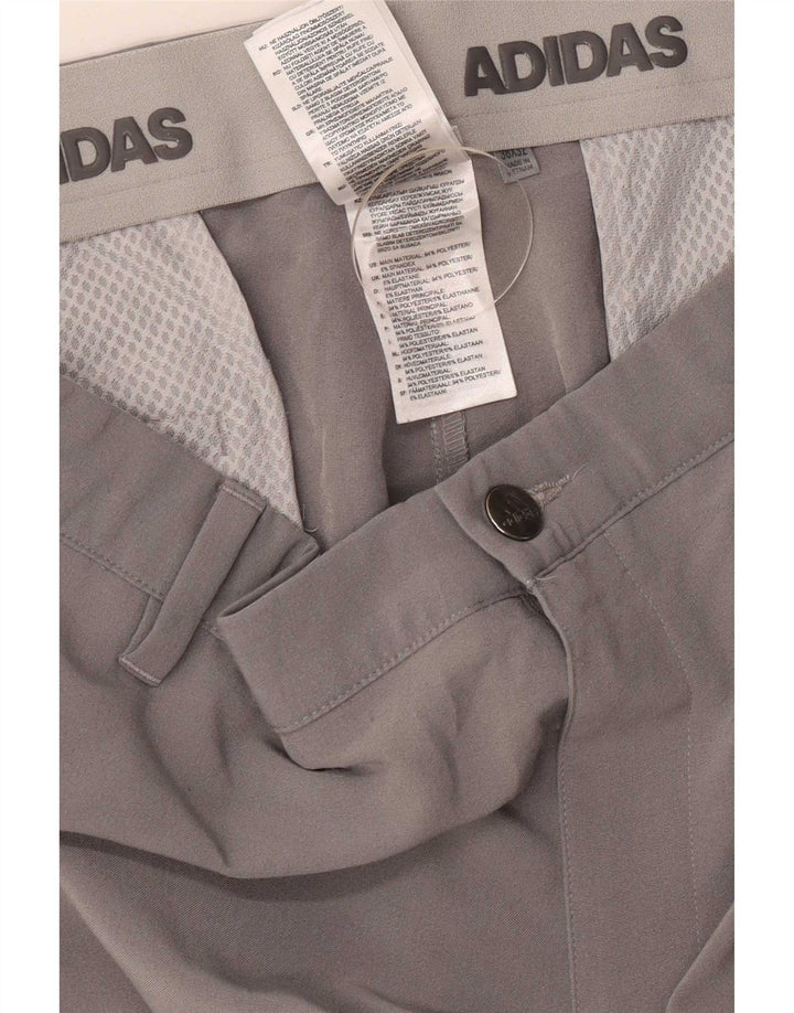 Pantaloni chino dritti da uomo Adidas W38 L32 poliestere grigio