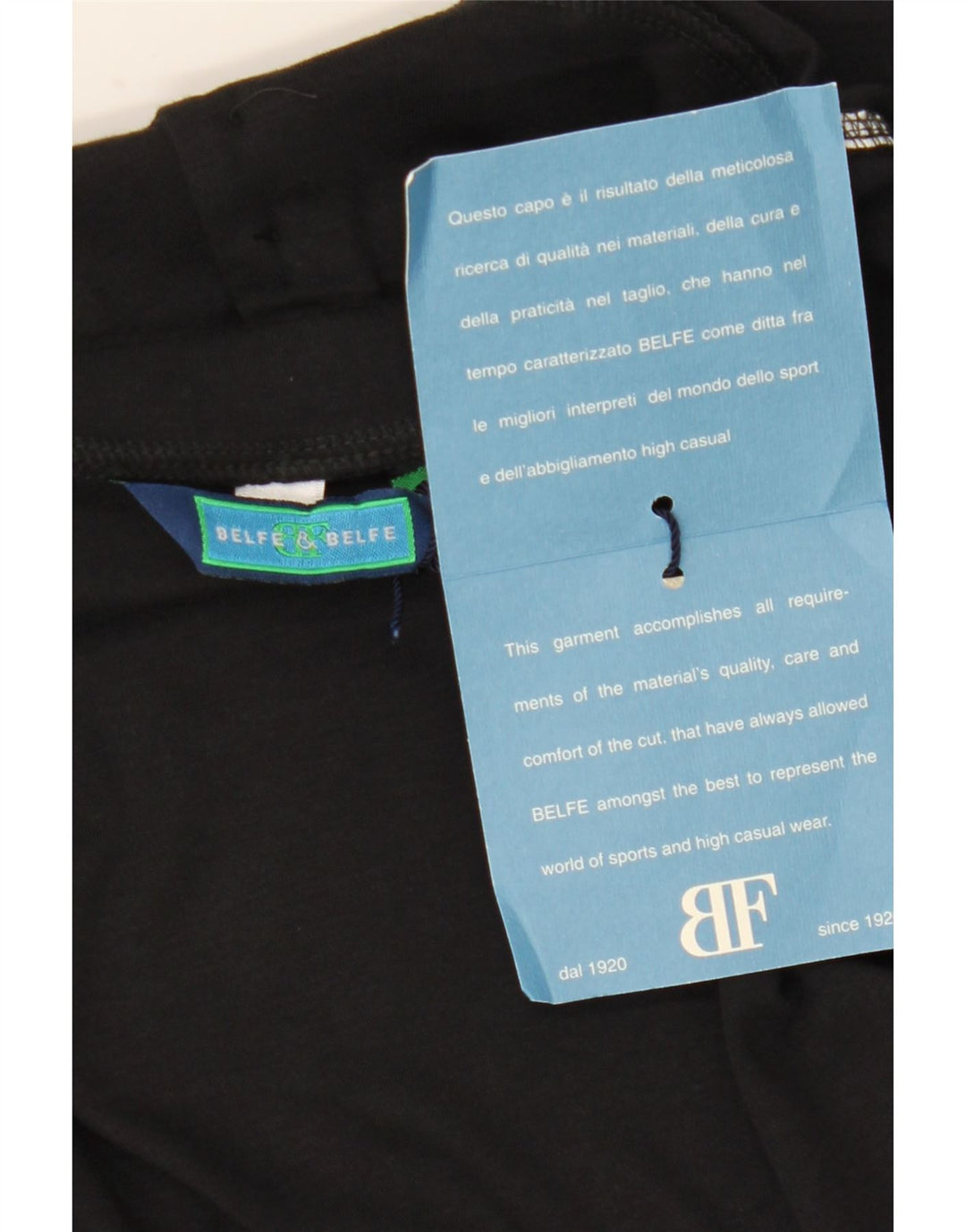 Belfe & Belfe Top Uomo Manica Lunga IT 52 Large Nero Cotone