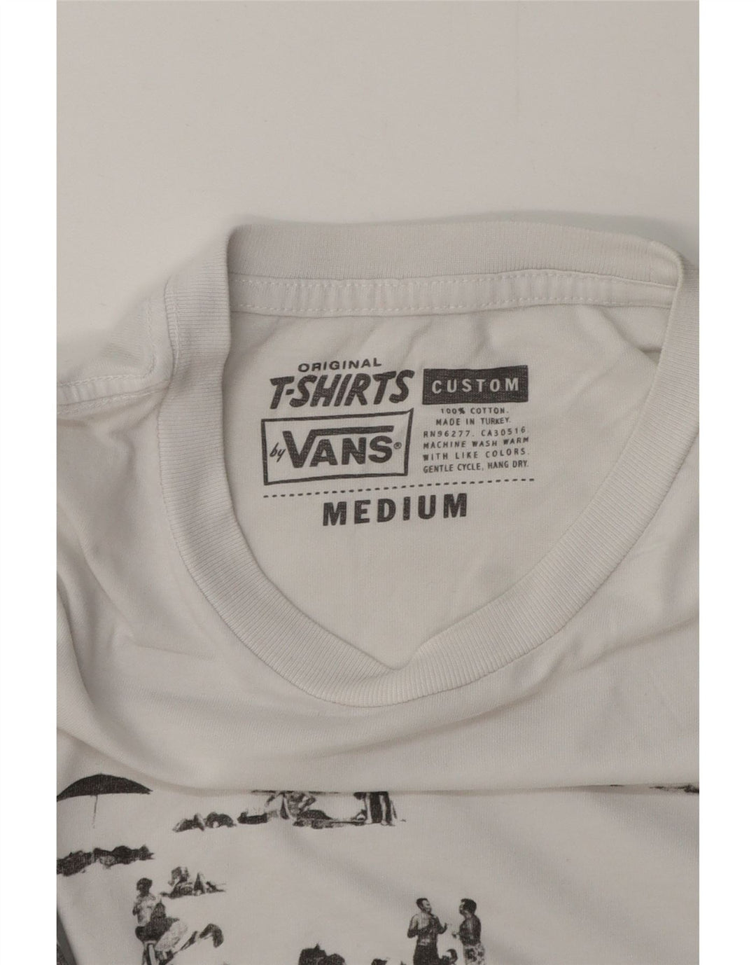 T-shirt grafica personalizzata da uomo Vans, top in cotone bianco medio