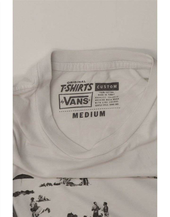 T-shirt grafica personalizzata da uomo Vans, top in cotone bianco medio