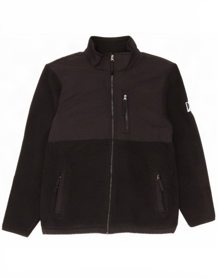 Giacca in pile da donna Marks & Spencer UK 14 poliestere nero medio