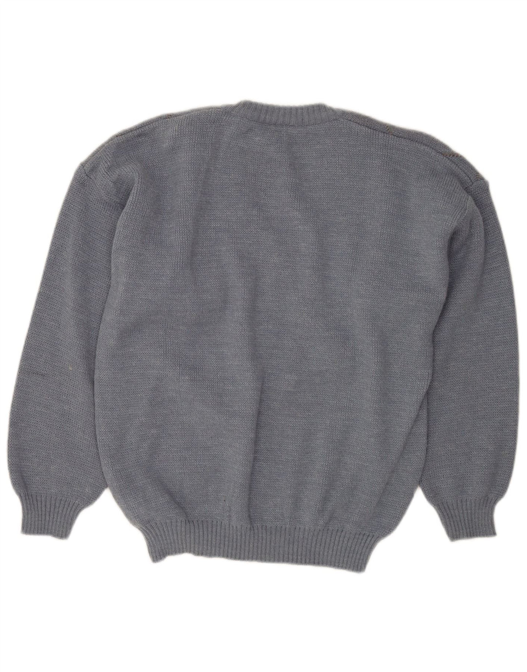 Maglione da uomo con scollo a V VINTAGE IT 50 Lana a rombi / diamante blu medio