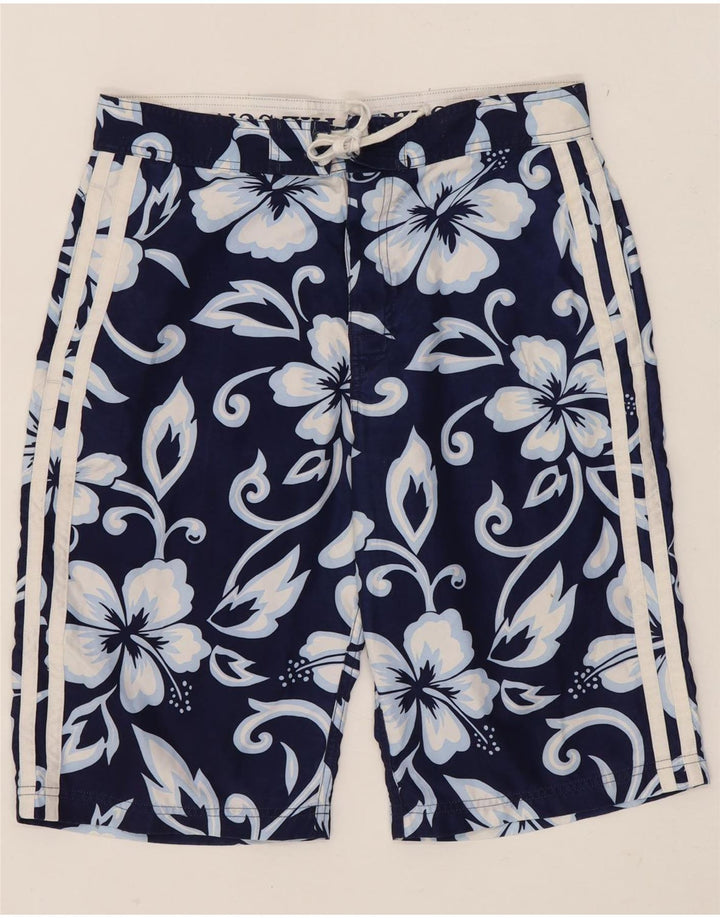 Pantaloncini da bagno da uomo Sundek W32 poliestere floreale medio blu navy