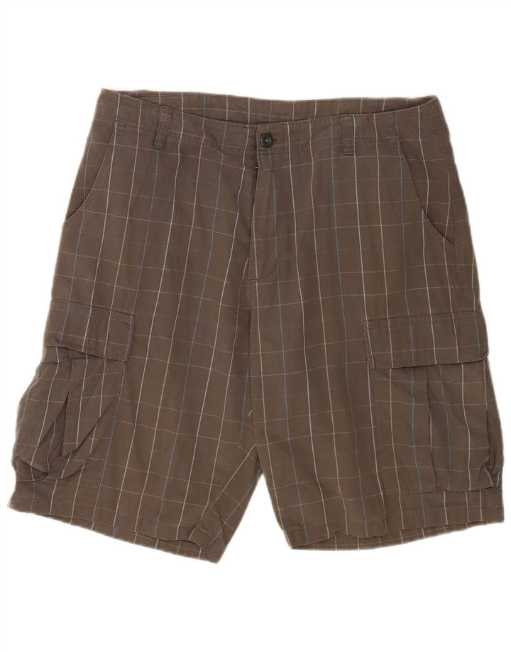 Patagonia Pantaloncini cargo regolari da uomo W33 Large Grey Check Cotton