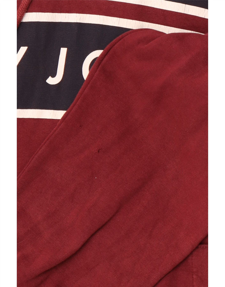 JACK & JONES Maglione con cappuccio grafico Core da uomo in cotone bordeaux medio