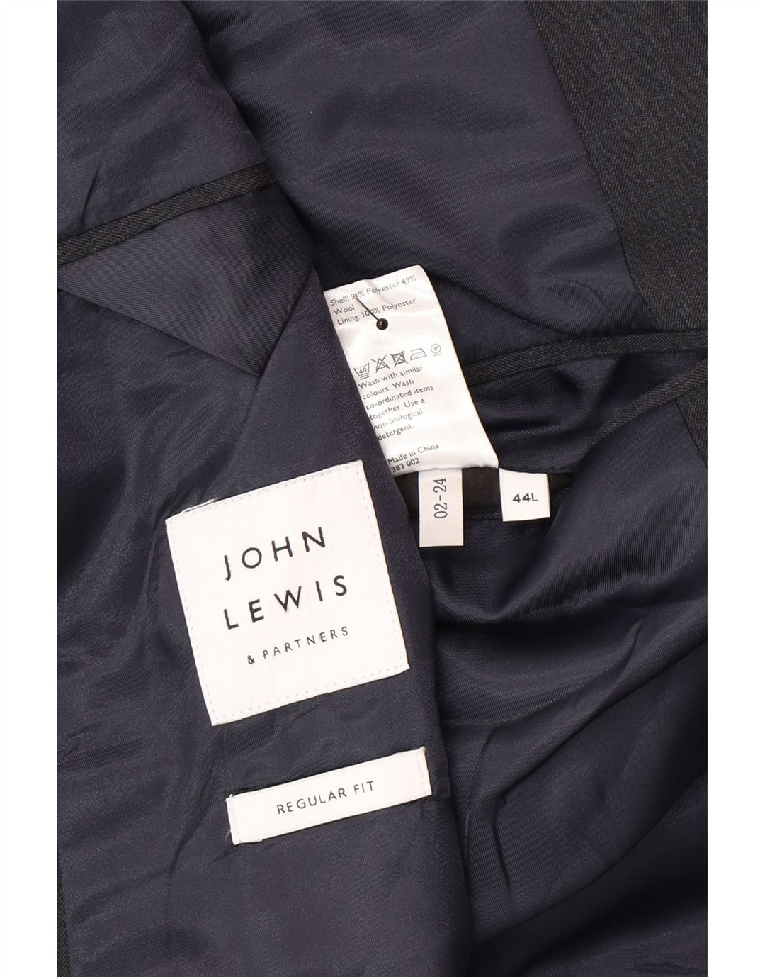 Giacca blazer a 2 bottoni da uomo John Lewis UK 44 2XL poliestere grigio
